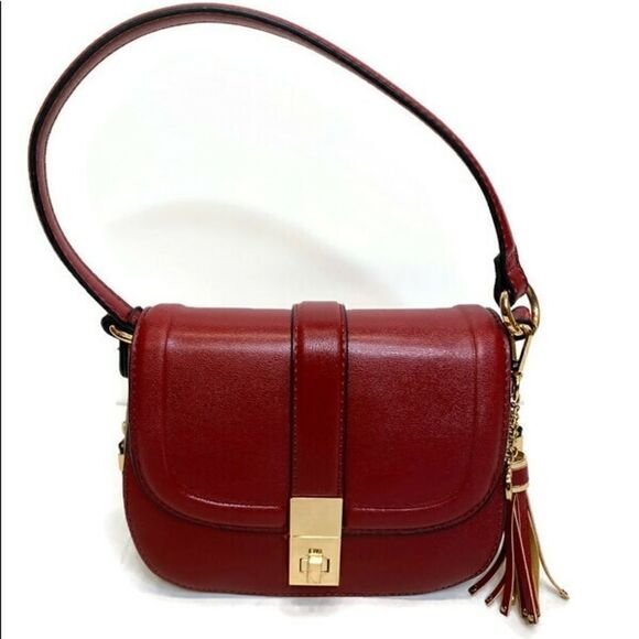 CARPISA RED Faux Leather Mini Shoulder Handbag NWOT - Picture 1 of 10